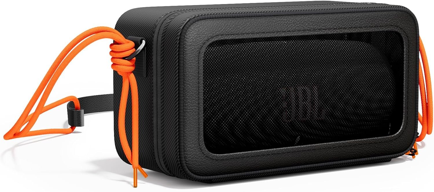 Bluetooth Speaker Universal Case Bag for JBL CHARGE 5/ CHARGE 4/JBL Flip 5 /Flip 6 /Bose SoundLink Flex BolaButty/Anker Soundcore/Soundcore 2/with Adjustable Shoulder Strap (Black) - Image 2