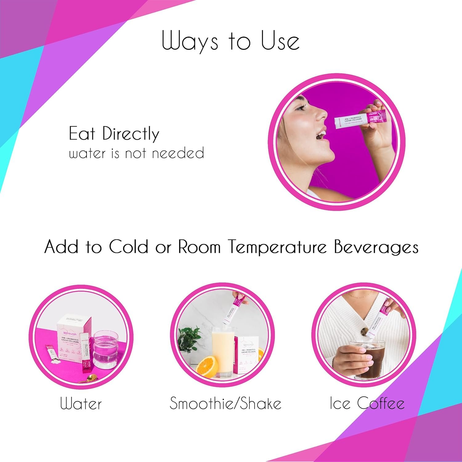 UpNourish Prebiotics, Probiotics and Caviar Colalgen for Women's Digestive & Weight Wellness, Skin Radiance, Joint Mobility, Feminine Health with Cranberry Extract & D-Mannose, 30 Fast-melt Packets - Image 6