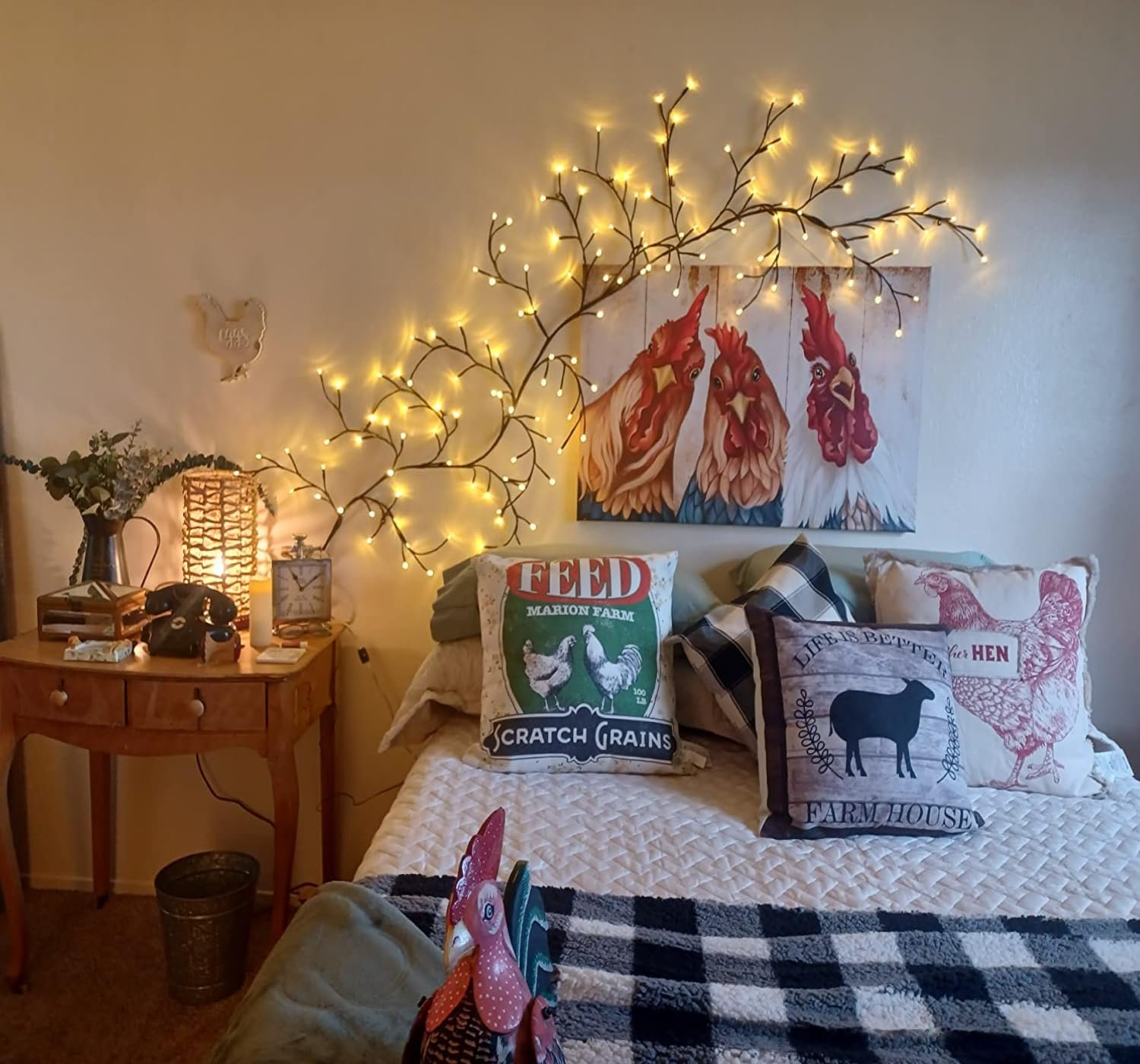 Enchanted Willow Vine Lights with Remote, Christmas Swags Decorations Indoor Room Decor, 18 Branches 144 LEDs Lighted Willow Vine Lights for Walls Bedroom Home Decor - Image 4