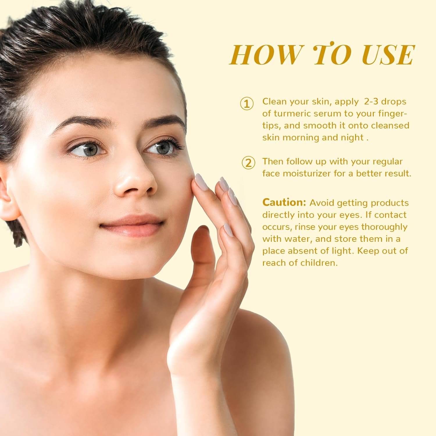 ANAI RUI Vitamin C Face Serum, Glowing Turmeric Facial Serum, Anti-Aging Facial Serum for Wrinkles, Evening Tone, Moisturizing - 1.05 FL.OZ - Image 7