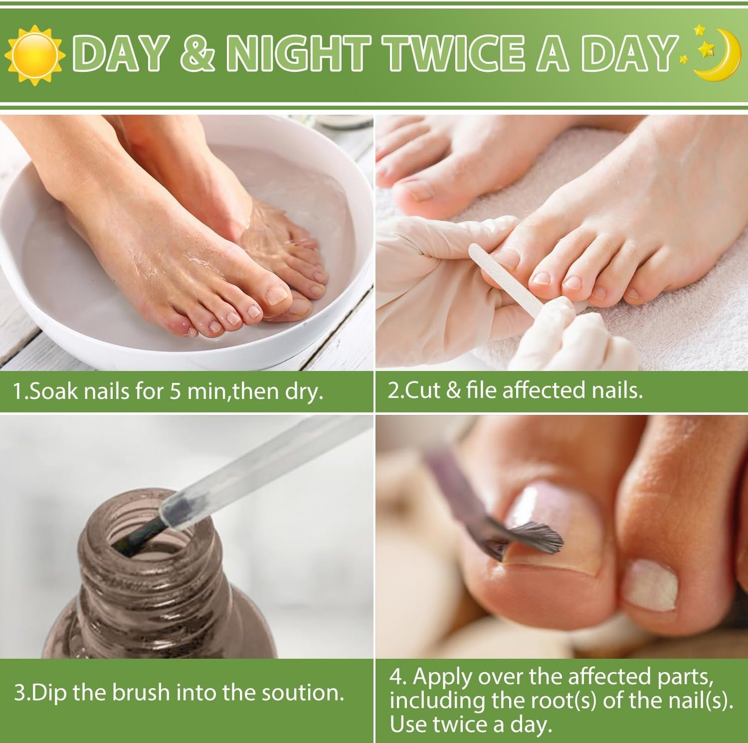 Toenail Fungus Treatment Extra Strength, Nail Fungus Treatment Extra Strength for Thick Nails, Broken, Discolored and Athlete's Foot, Fungus Nail Treatment Soft Brush Head Escalate, Green(30ML) - Image 6