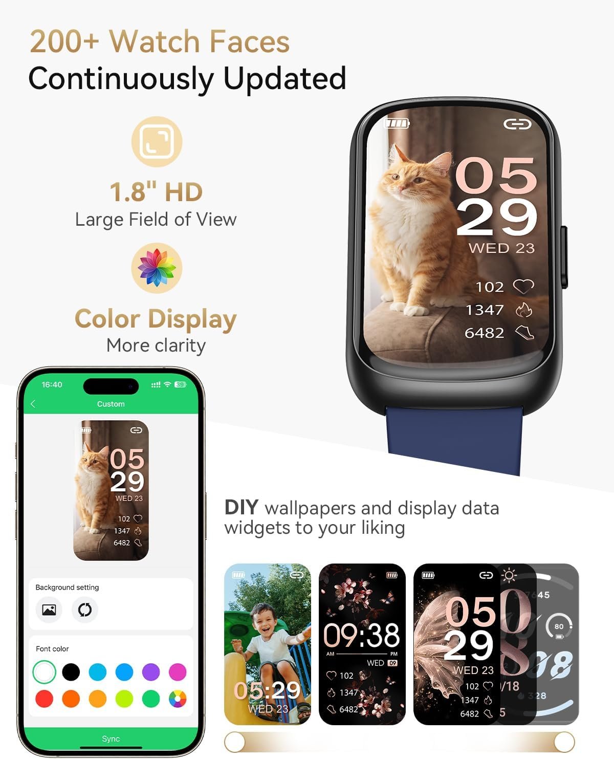 Fitness Tracker Watch for Men/Women, Smart Watch with Sleep/Activity Tracker, Heart Rate Monitor Watch with 20+ Sports Modes, Android Smart Watch for Phones, Smart Fitness Watches for Women/Men - Image 8