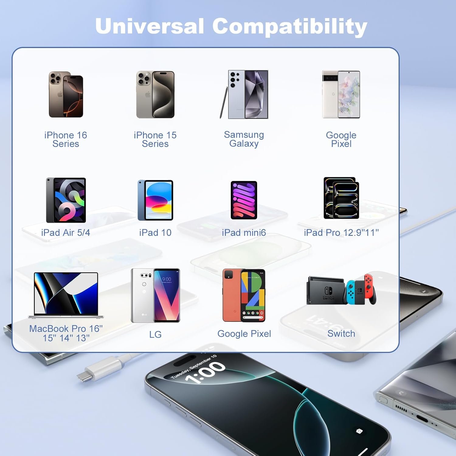 Car CarPlay Cable for iPhone 15/16 Pro Max/Plus Cable, 2Pack USB A to USB C for CarPlay USB C Cord, iPad USB C Cable iPad Pro 13/12.9/11 inch iPad Air 5/4th Mini Car Charger Cord Charging Cable 3FT - Image 7