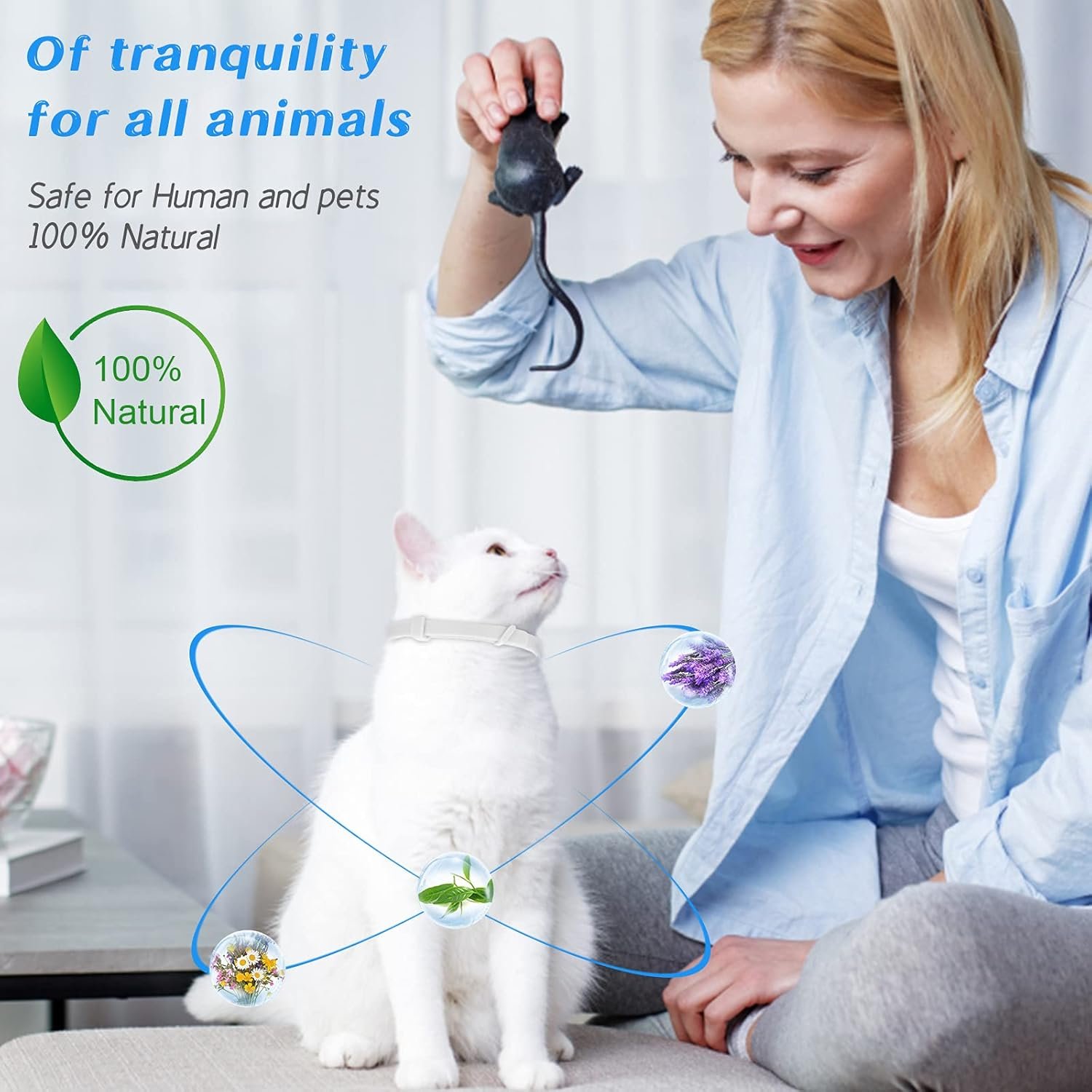 Cat Calming Collar 2 Pack Pheromone Calm Anxiety Collar for Cats and Kittens Stress Reliever Relaxing Comfortable Collar Breakaway Design Gray/Black - Image 5