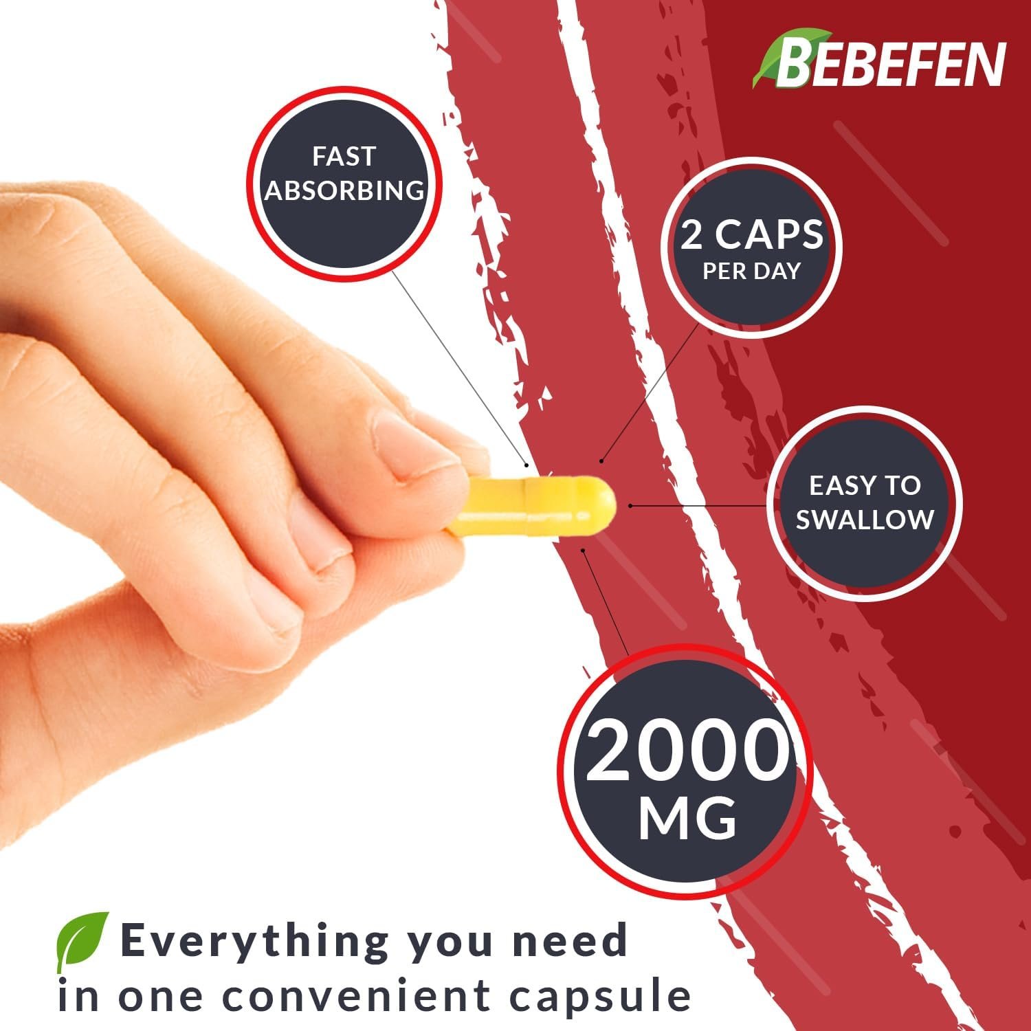 BEBEFEN Berberine HCL Supplement 2000mg - Supports Immune System, Cardiovascular Health - Non GMO | Gluten Free - Image 6