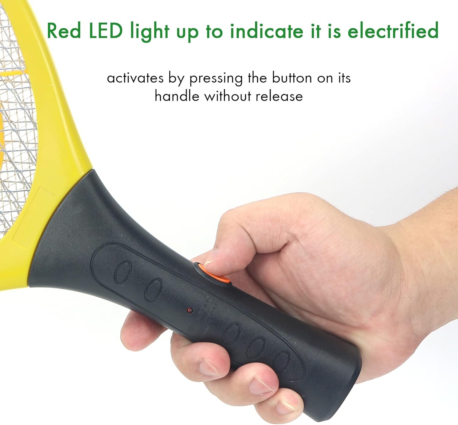 Electric Fly Swatter - Bug Zapper - Best High Voltage Handheld Mosquito Killer - Wasp, Fruit Fly, Insect Trap Racket for Indoor, Travel, Camping and Outdoor Control (2 AA Batteries Included) - Image 4