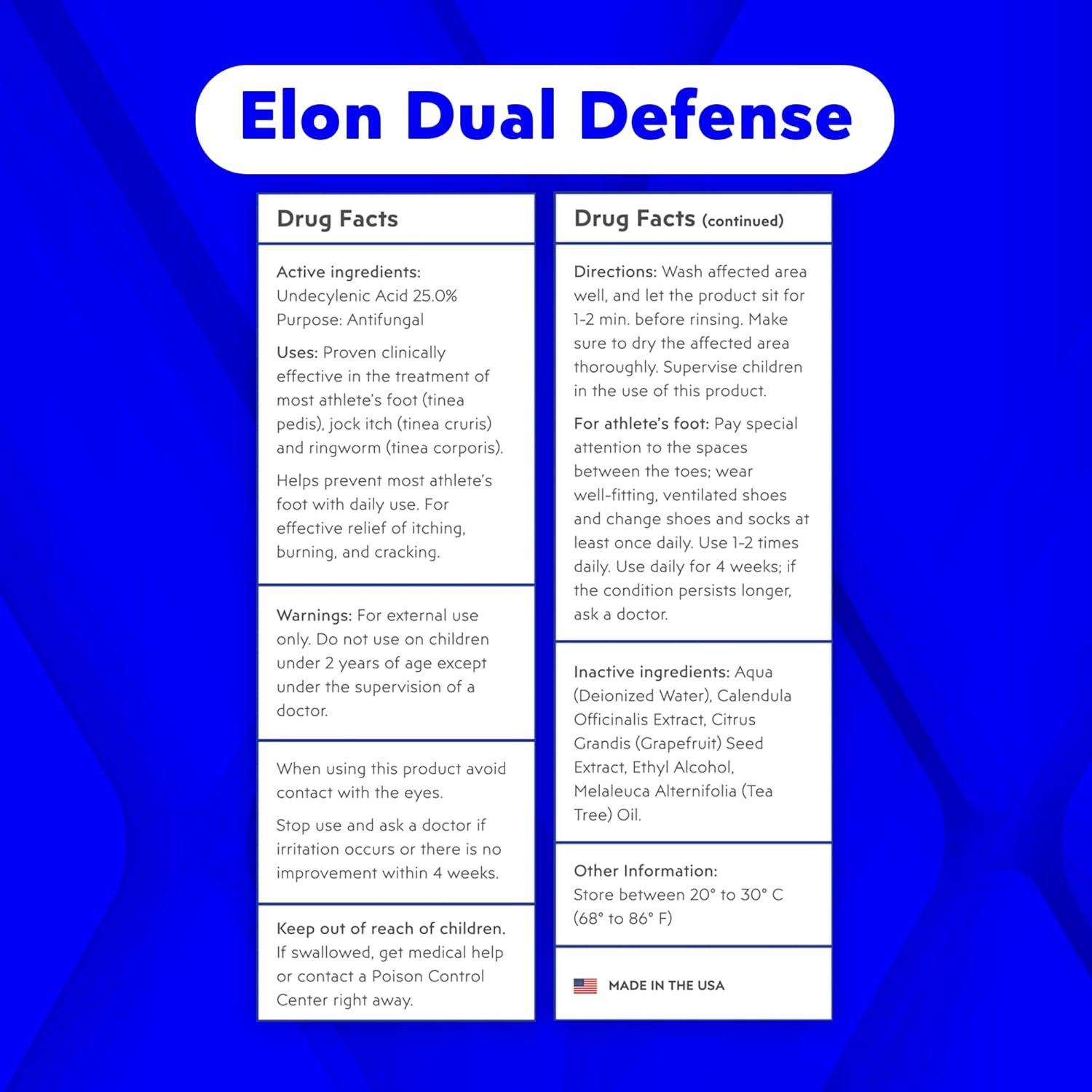Elon Dual Defense Anti-Fungal Formula | 25% Undecylenic Acid | Treat & Eliminate Nail Fungus | Dermatologist & Podiatrist Recommended - Image 9