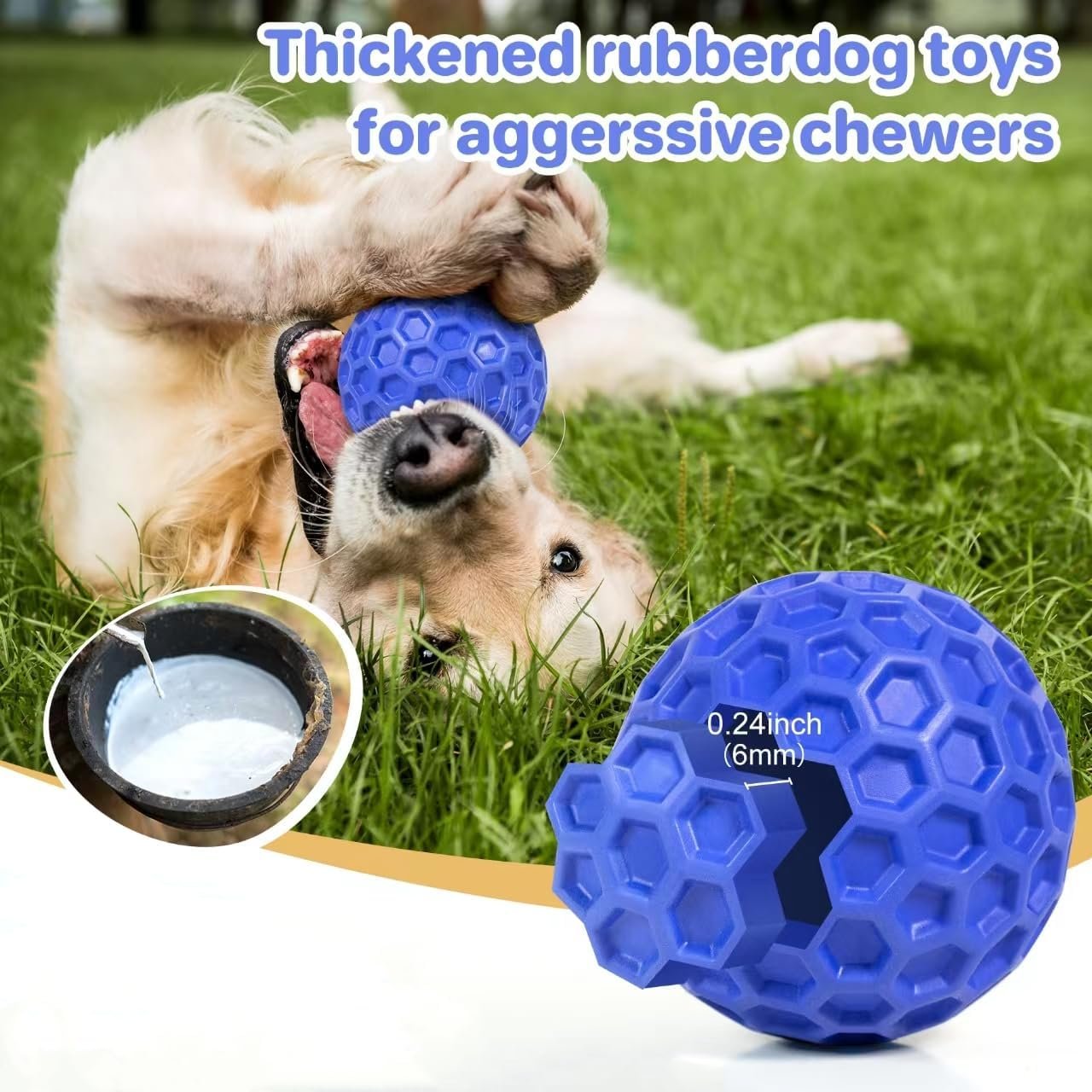 Tough Squeaky Dog Balls Puppy Toys, Interactive Dog Toys for Small Dogs, Puppy Chew Toys for Teething and Relax, Dog Chew Toy Small Balls Dog Toys for Small Breed, Outdoor Dog Toys for Dogs - Image 4
