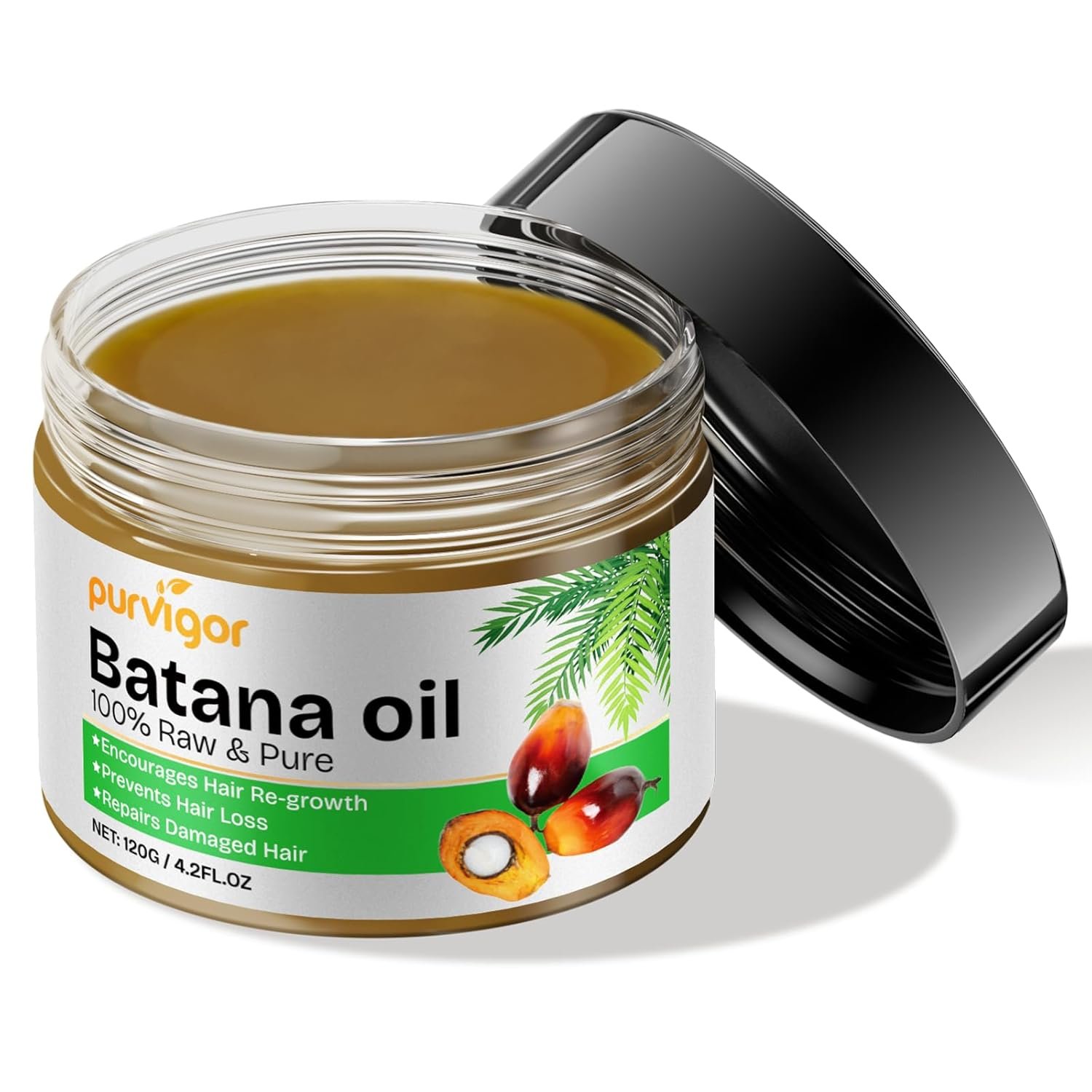 Batana Oil for Hair Growth Dr. Sebi Organic, Raw Batana Oil for Hair Growth, Unrefined Batana Oil for Hair Growth, Promote Thickness for Men & Women,Prevent Hair Loss, Repair Damaged Hair, 4.2 OZ - Image 2