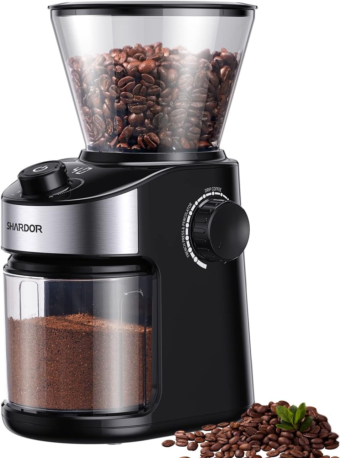 SHARDOR Burr Coffee Grinder Electric with 32 Grinding Sizes, Coffee Grinders for Home Use with 40 Seconds Adjustable Electronic Timer, Coffee Bean Grinder with Chamber Cleaning Button - Image 2