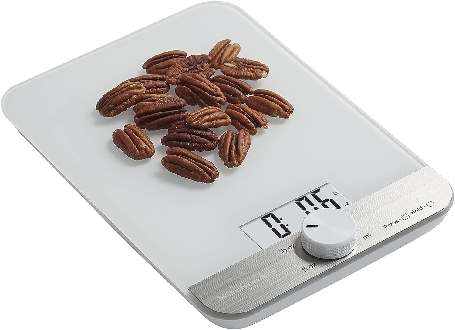 KitchenAid KQ908 Glass Surface 11 Pound Capacity Digital Kitchen and Food Scale, White - Image 5