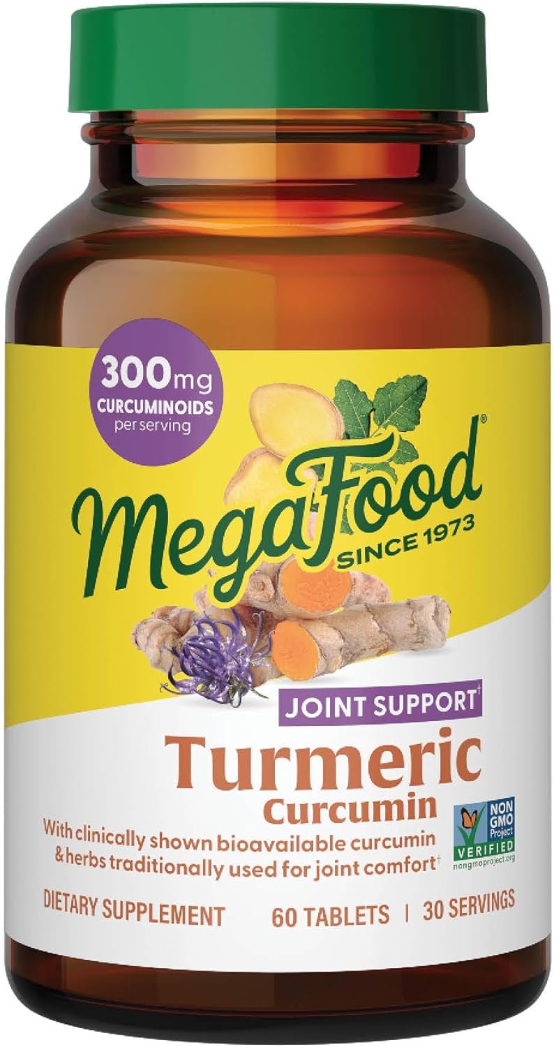 MegaFood Turmeric Curcumin Extra Strength - Joint Support Supplement - Turmeric Curcumin with Black Pepper & Boswellia Extract - Vegan - Made Without 9 Food Allergens - 60 Tabs (30 Servings) - Image 2