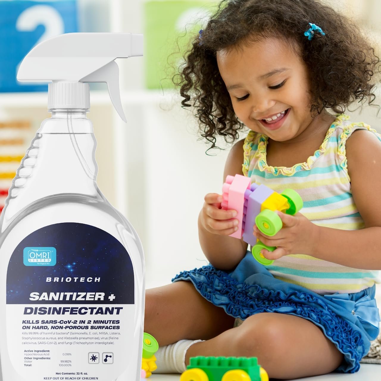 BRIOTECH Sanitizer Disinfectant Hypochlorous Spray, Kills 99.99% of Viruses & Bacteria, Eliminate Odor, Gentle for Nurseries & Play Rooms, Rinse Free Food Contact Surface Sanitizer, 1 Gal Refill - Image 8