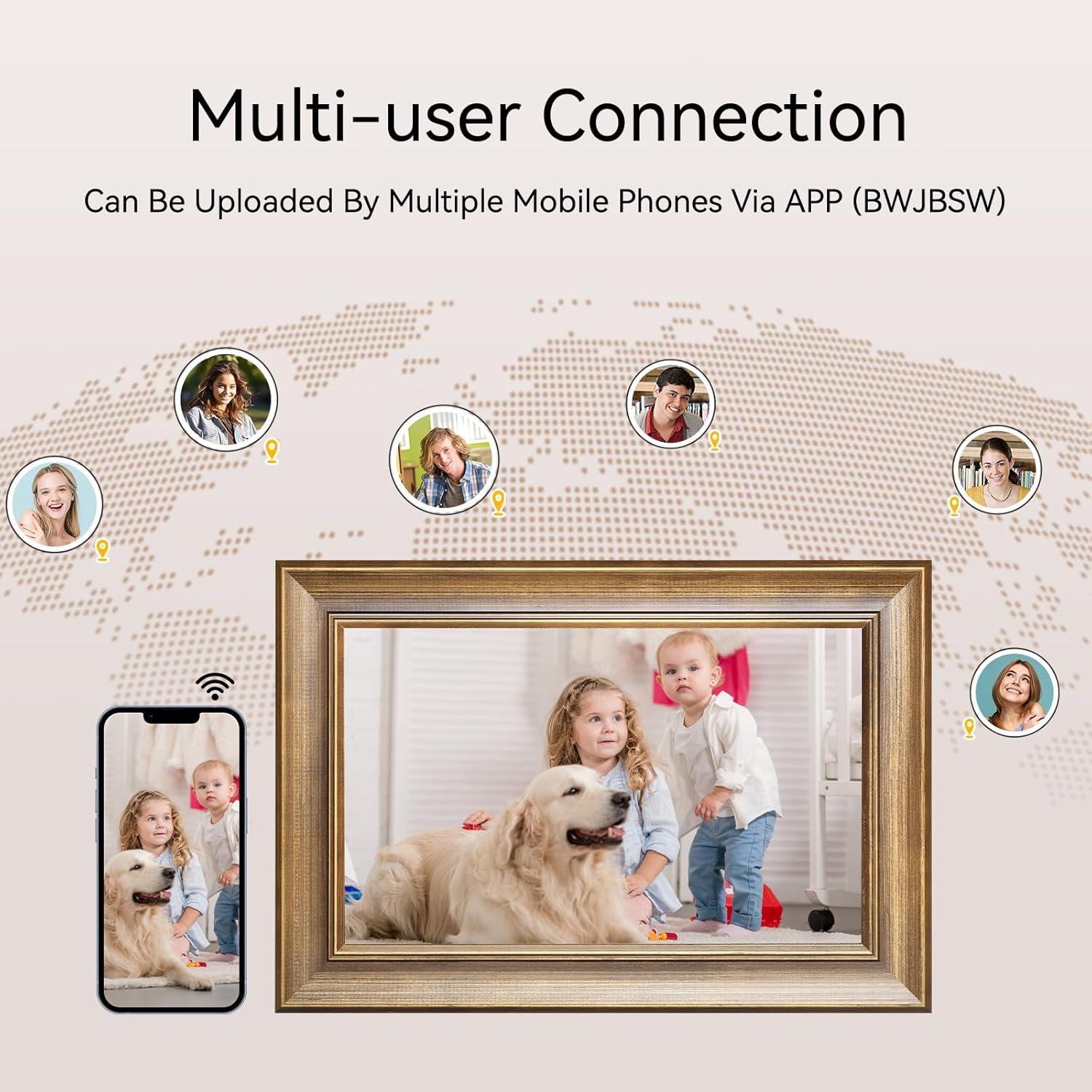 10.1-Inch Digital Picture Frame, Wood Finish Smart Digital Photo Frame WiFi, 1280x800 IPS HD Touchscreen, 16GB Storage – Effortlessly Share Photos and Videos from Anywhere - Image 4