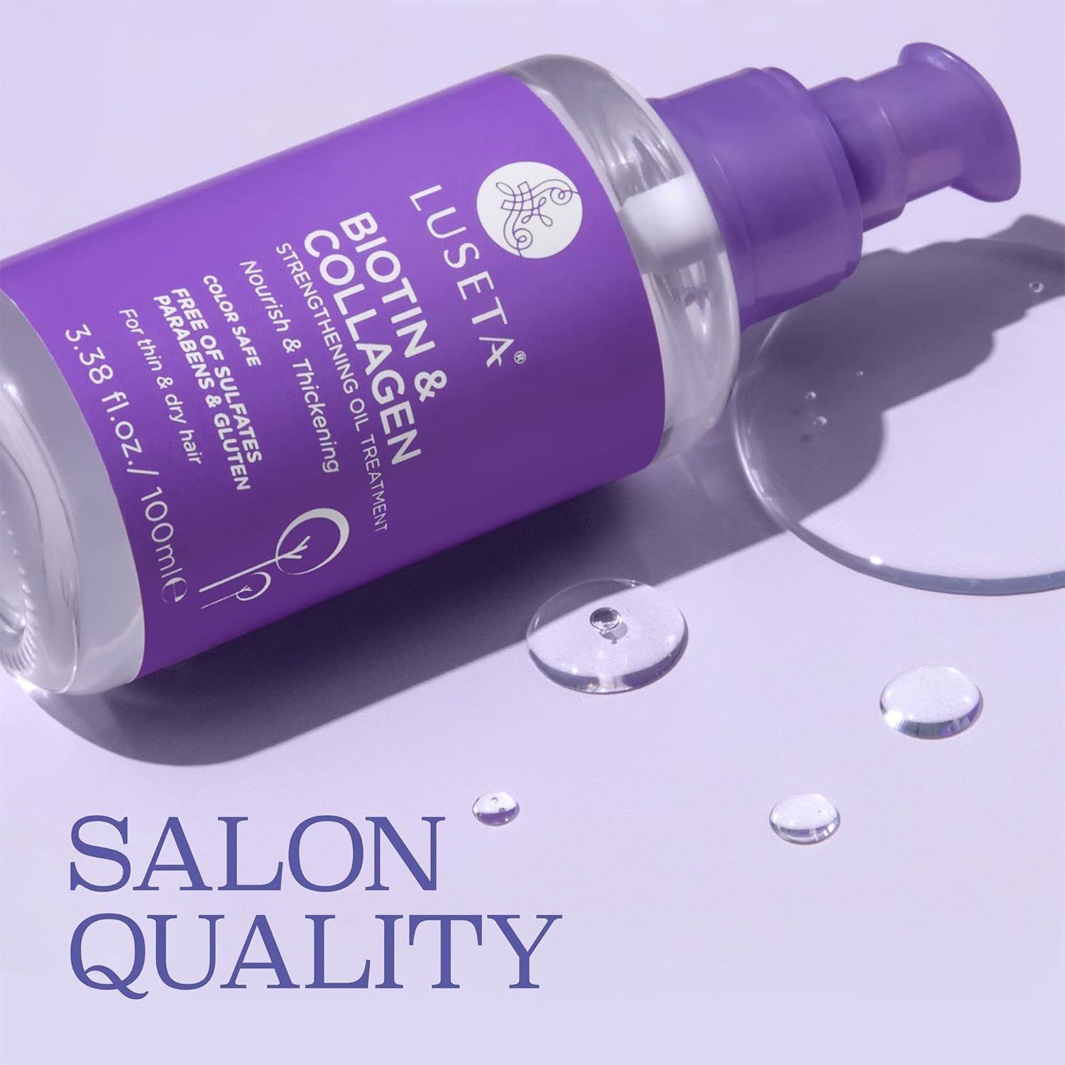 L LUSETA Biotin Hair Growth Serum with Collagen, Hair Oil for Thin and Damage Hair Growth Oil, Biotin growth serum for Frizzy & Damaged hair, Thickening and Healthier Scalp for Men & Women 3.38 Fl Oz - Image 3