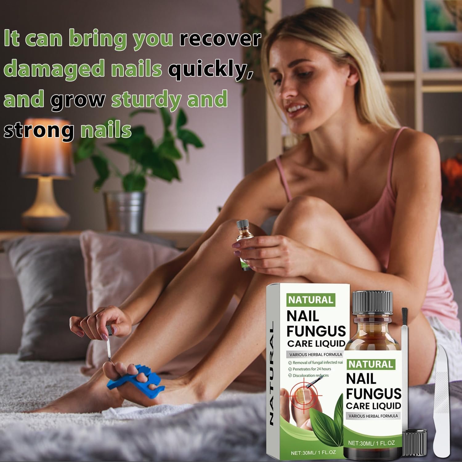 Toenail Fungus Treatment Extra Strength, Nail Fungus Treatment Extra Strength for Thick Nails, Broken, Discolored and Athlete's Foot, Fungus Nail Treatment Soft Brush Head Escalate, Green(30ML) - Image 5