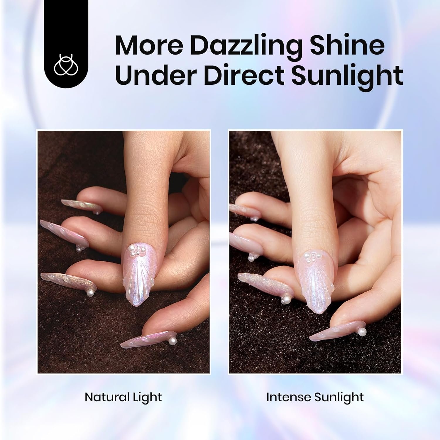 Beetles Pearl Glitter Top Coat Set, 5 Colors Iridescent Pastel Shimmer Mermaid Glossy Top Coat Gel Polish Shiny Long-Lasting No Wipe Soak Off UV LED Top Coat Nail Art Valentine's Day Gifts for Women - Image 6