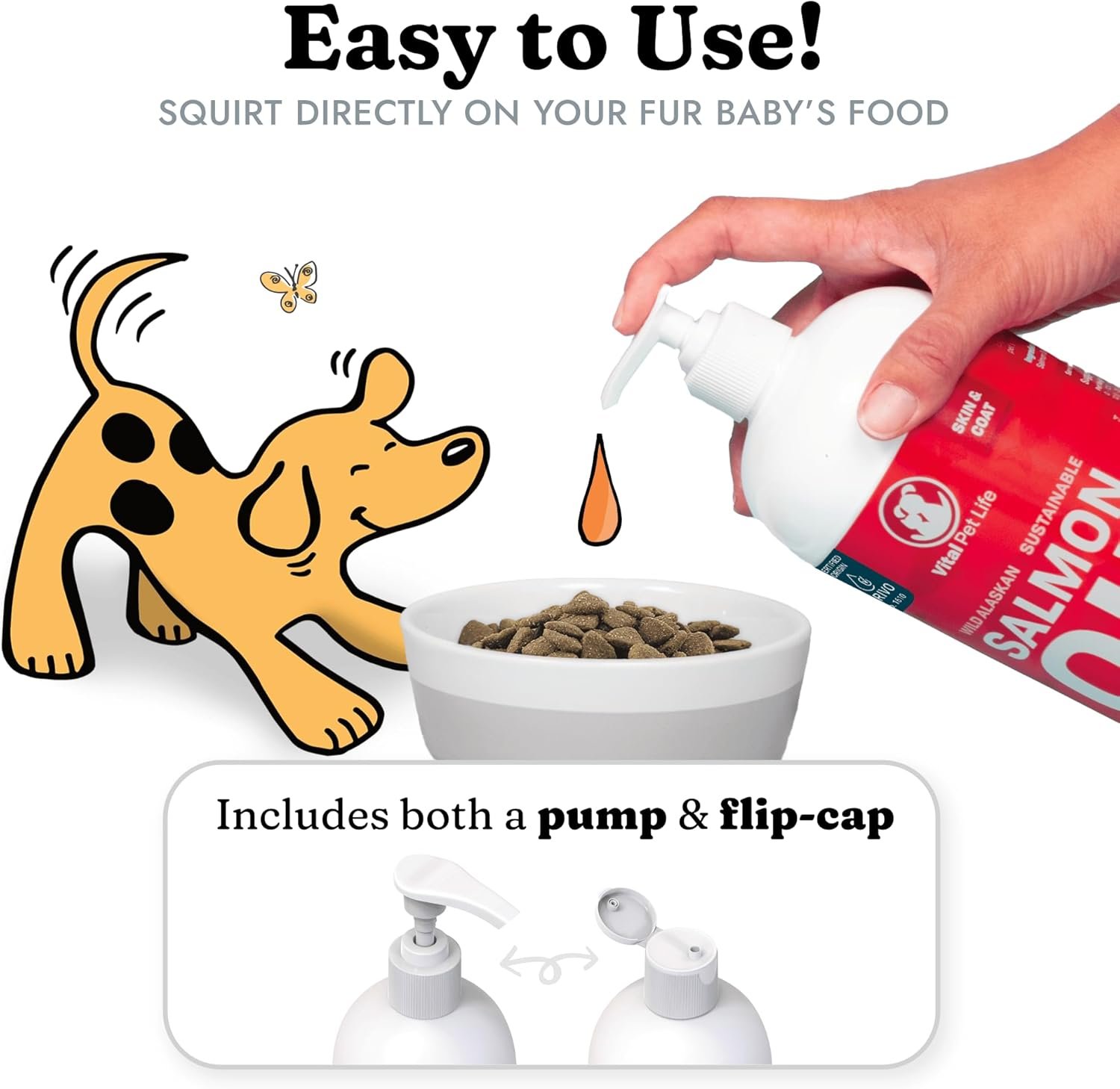 Salmon Oil for Dogs & Cats - Healthy Skin & Coat, Fish Oil, Omega 3 EPA DHA, Liquid Food Supplement for Pets, All Natural, Supports Joint & Bone Health, Natural Allergy & Inflammation Defense, 32 oz - Image 4