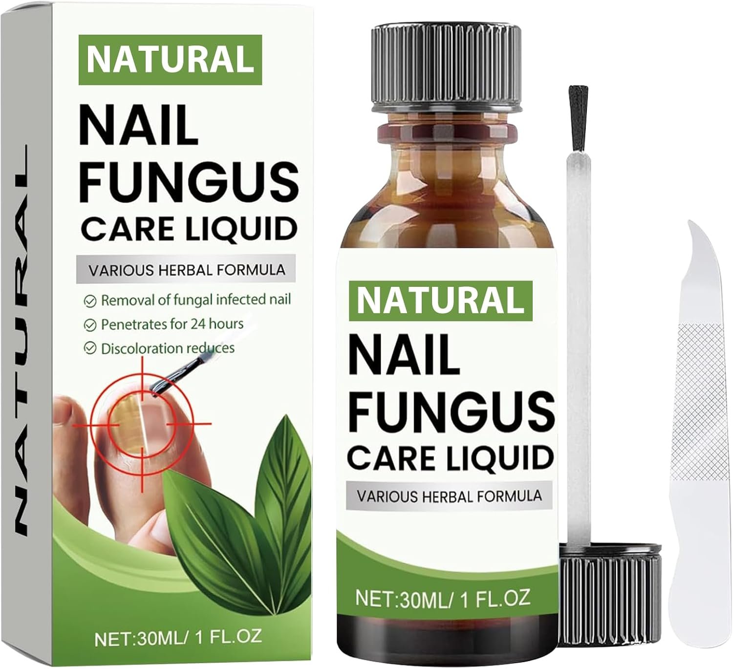 Toenail Fungus Treatment Extra Strength, Nail Fungus Treatment Extra Strength for Thick Nails, Broken, Discolored and Athlete's Foot, Fungus Nail Treatment Soft Brush Head Escalate, Green(30ML) - Image 2