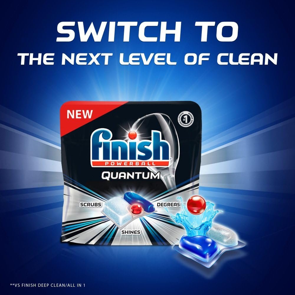 Finish - Quantum - 36ct - Dishwasher Detergent - Powerball - Ultimate Clean & Shine - Dishwashing Tablets - Dish Tabs - Image 9