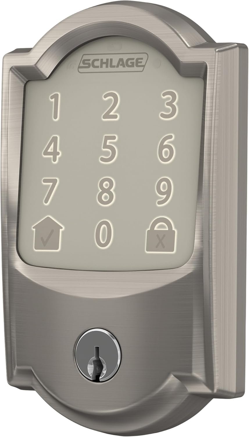 Schlage Encode Smart Wi-Fi Deadbolt with Camelot Trim in Satin Nickel - Image 10