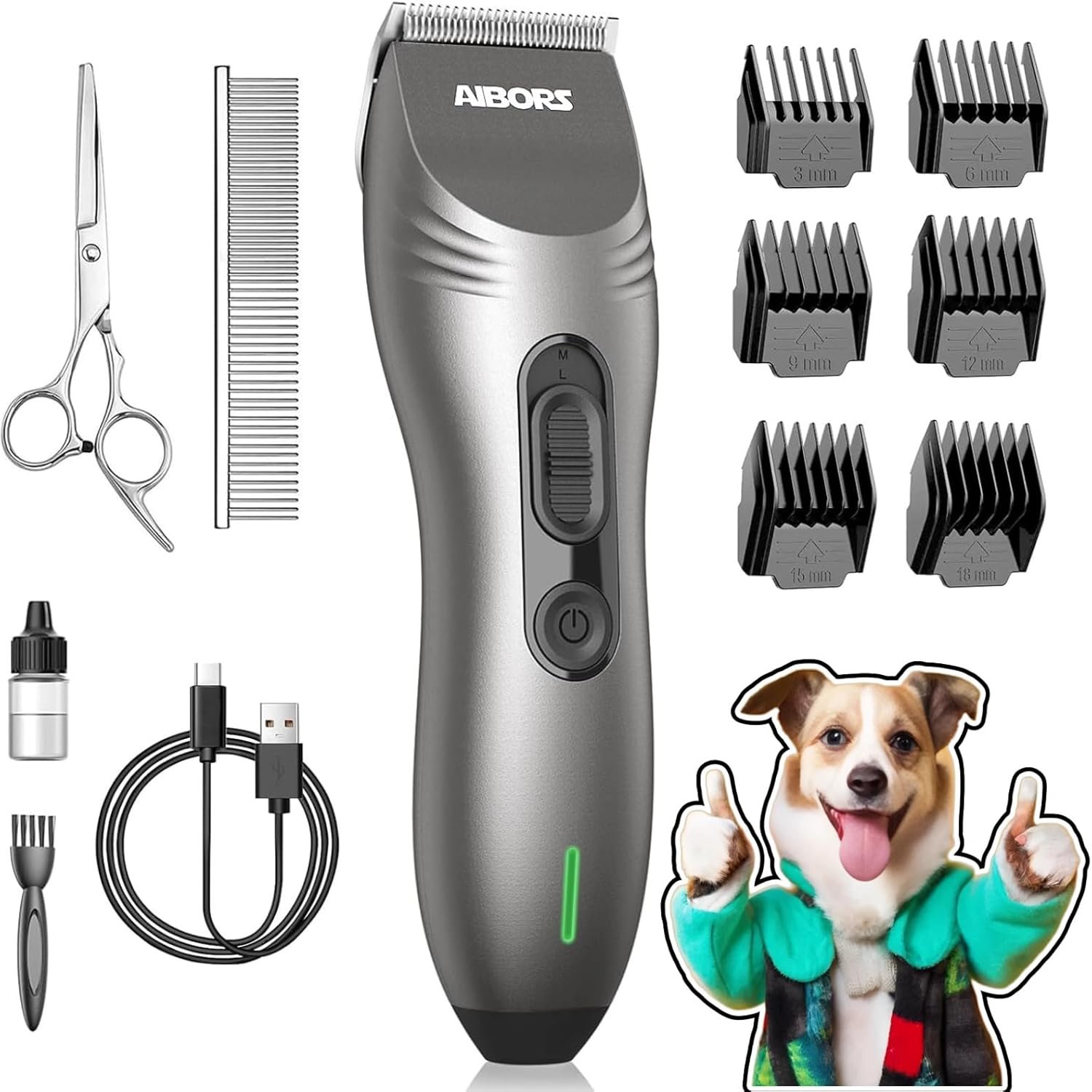 Dog Clippers for Grooming, 2200mAh Dog Shaver Clippers Kit Low Noise, Rechargeable Cordless Electric Trimmer Quiet Hair Clippers Set for Dogs Cats Pets - Image 2