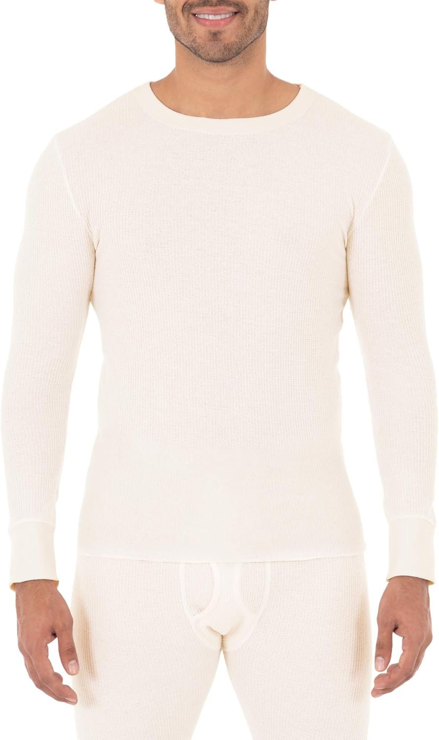 Fruit of the Loom mens Classic Midweight Waffle Thermal Underwear Crew Top - Image 2