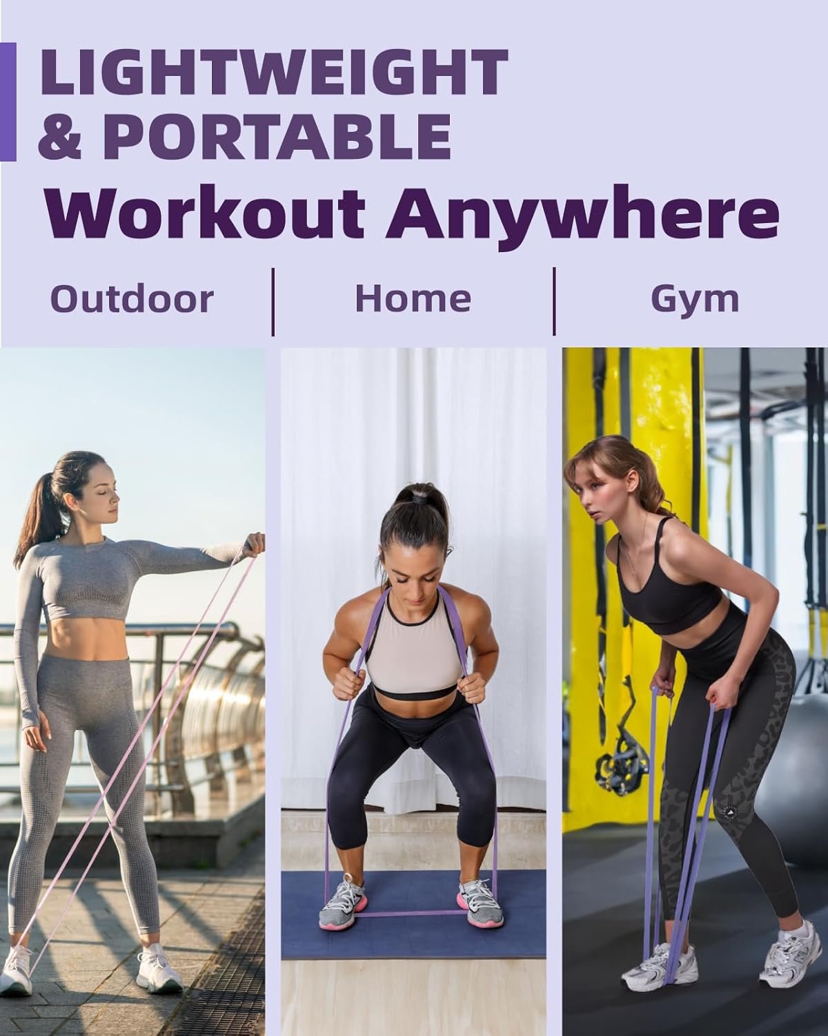 Pull Up Bands, Fitense 5-80lbs Resistance Bands Set with Door Anchor, Stretching Assist Band, Portable Exercise, Muscle Training, Physical Therapy, Exercise Workout Bands for Working Out for Women - Image 6