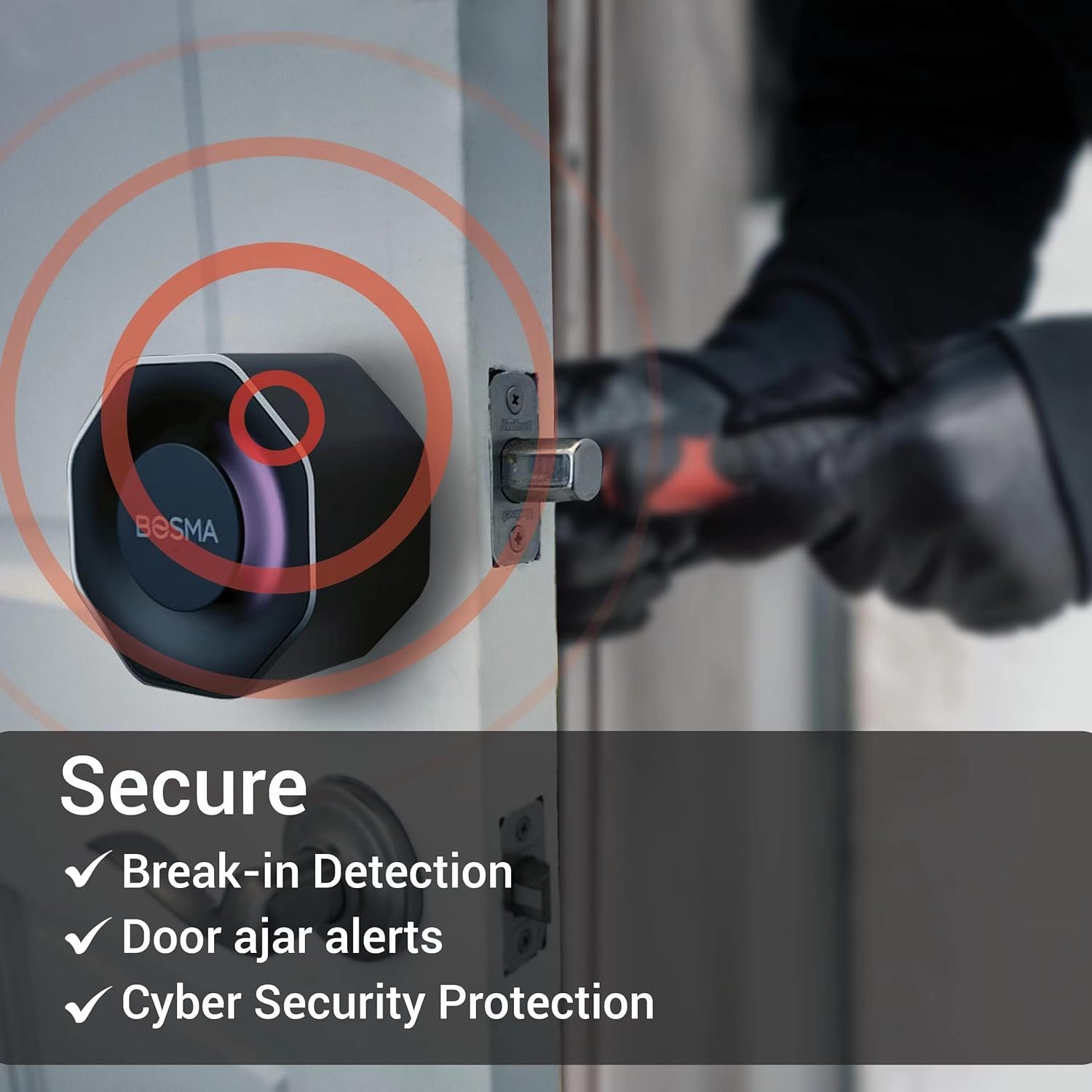 Bosma Aegis Smart Door Lock w/WiFi Gateway, Auto-Unlock & Auto-Lock, Remote Control, APP-Less Guest Access, Break-in Detection, Works with Alexa & Google, Fits Your Existing Single-Cylinder Deadbolt - Image 6