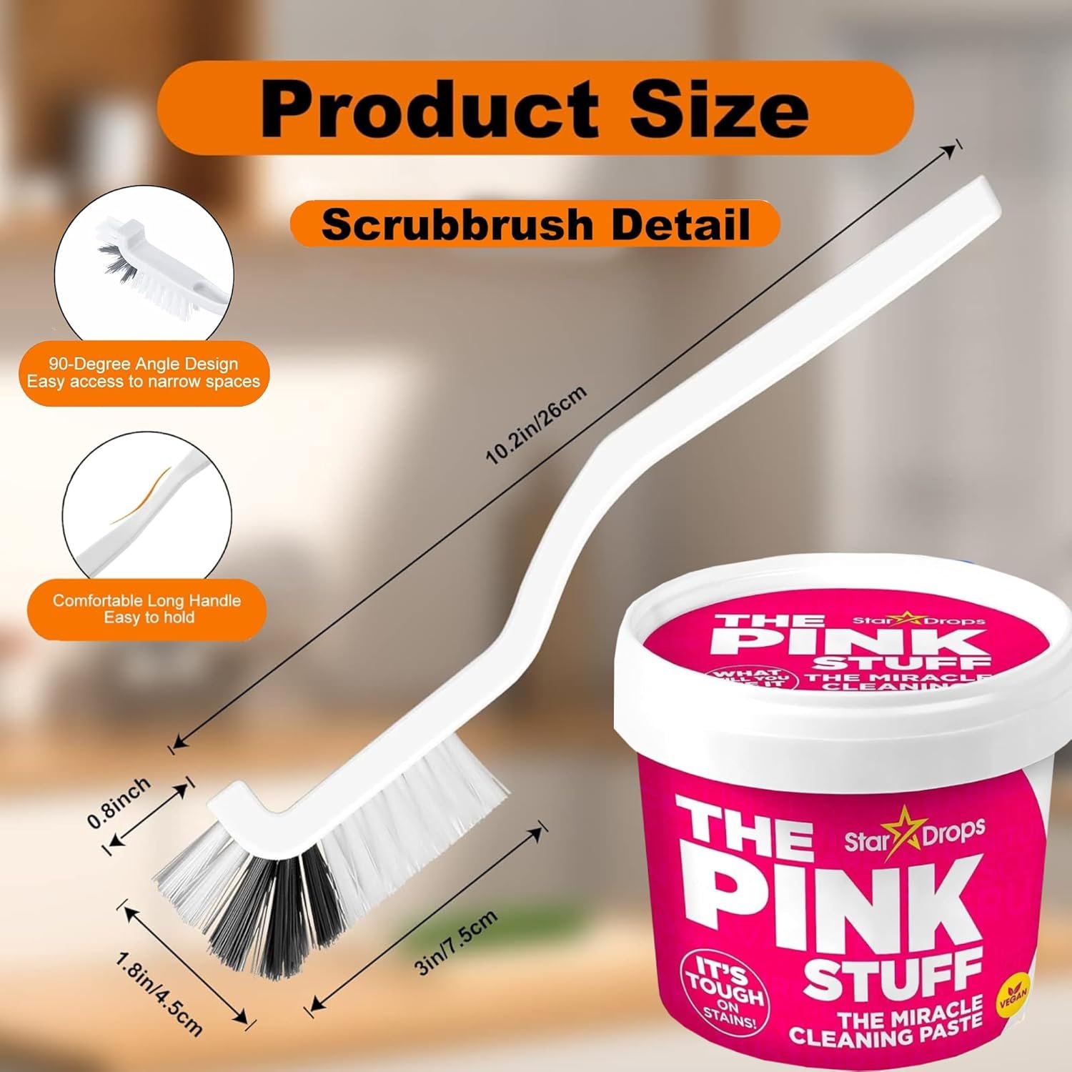 FII The Pink Stuff - The Miracle All Purpose Cleaning Paste, Bundle with Microfiber Towel, Scrub Brush & Scouring Pad - Image 9