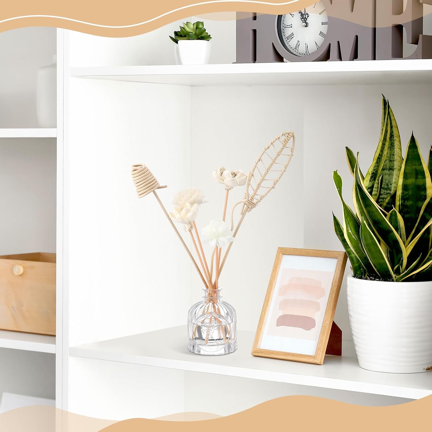 Cindeer 200 Pcs Reed Diffuser Sticks Set Include 10 Style 100 Pcs Natural Rattan Flower Reed 7 Style 100 Pcs Mixed Fragrance Diffuser Rattan Reed Fragrance Diffuser Replacement for Home Fragrance - Image 8