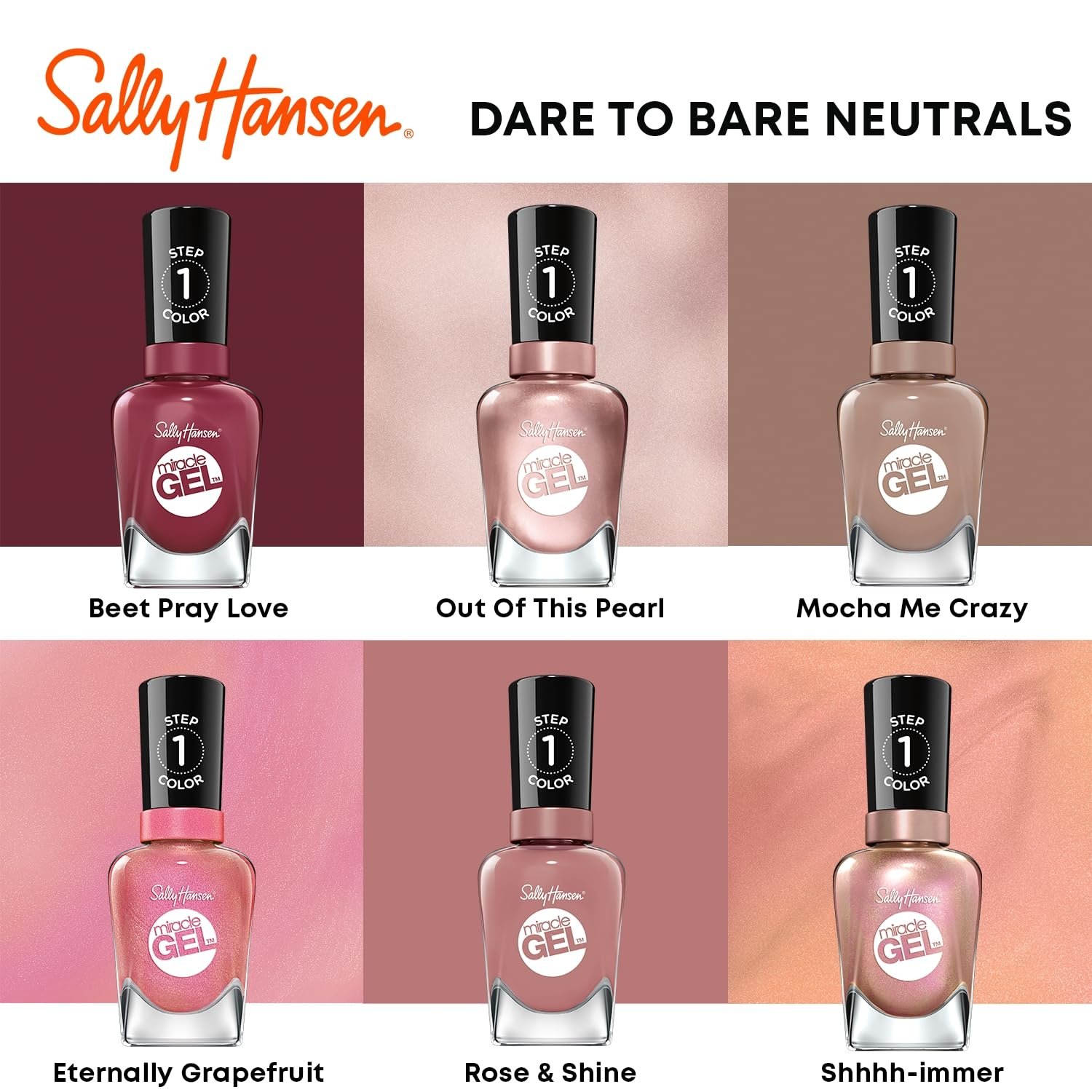 Sally Hansen Miracle Gel™, Rose & Shine, Long Lasting, Gel-Like Formula, No UV Lamp Needed, Pink Nail Polish - Image 7
