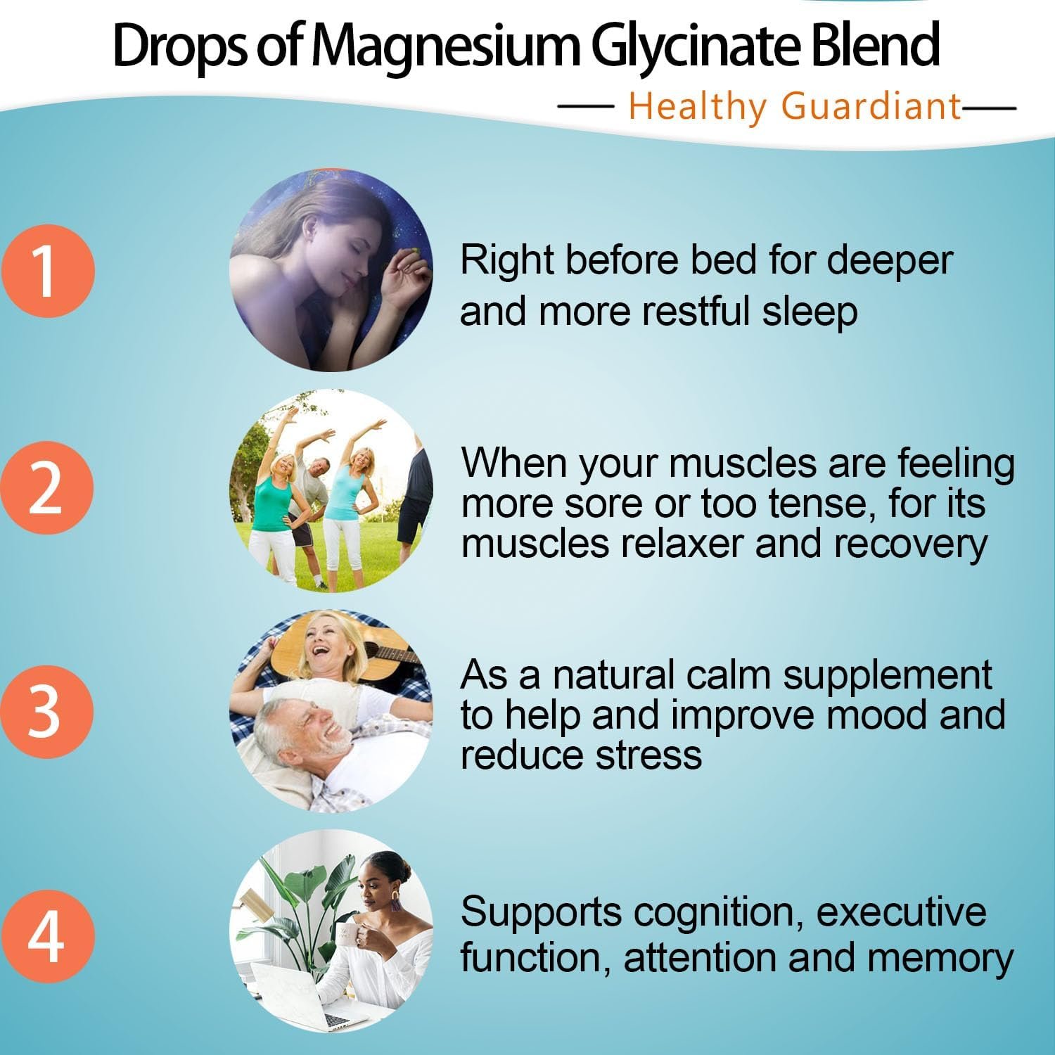 Magnesium Glycinate Liquid Drops with Ashwagandha,B1, B3, Saffron & Rhodiola Rosea for Support Rest, Mood & Energy Calm Magnesium Drops for Adults, Organic Magnesium Supplement, Vegan 2 FL/OZ - Image 5