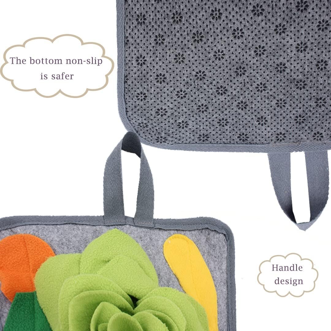 Abizoo Rabbit Toy Multifunction Foraging Mat,Polar Fleece11.8''x11.8'' Machine Washable Snuffle Mat Pad Interactive Fun Consume Energy for Chinchillas Guinea Pig Cage Accessories Bunny Treats Toys - Image 5