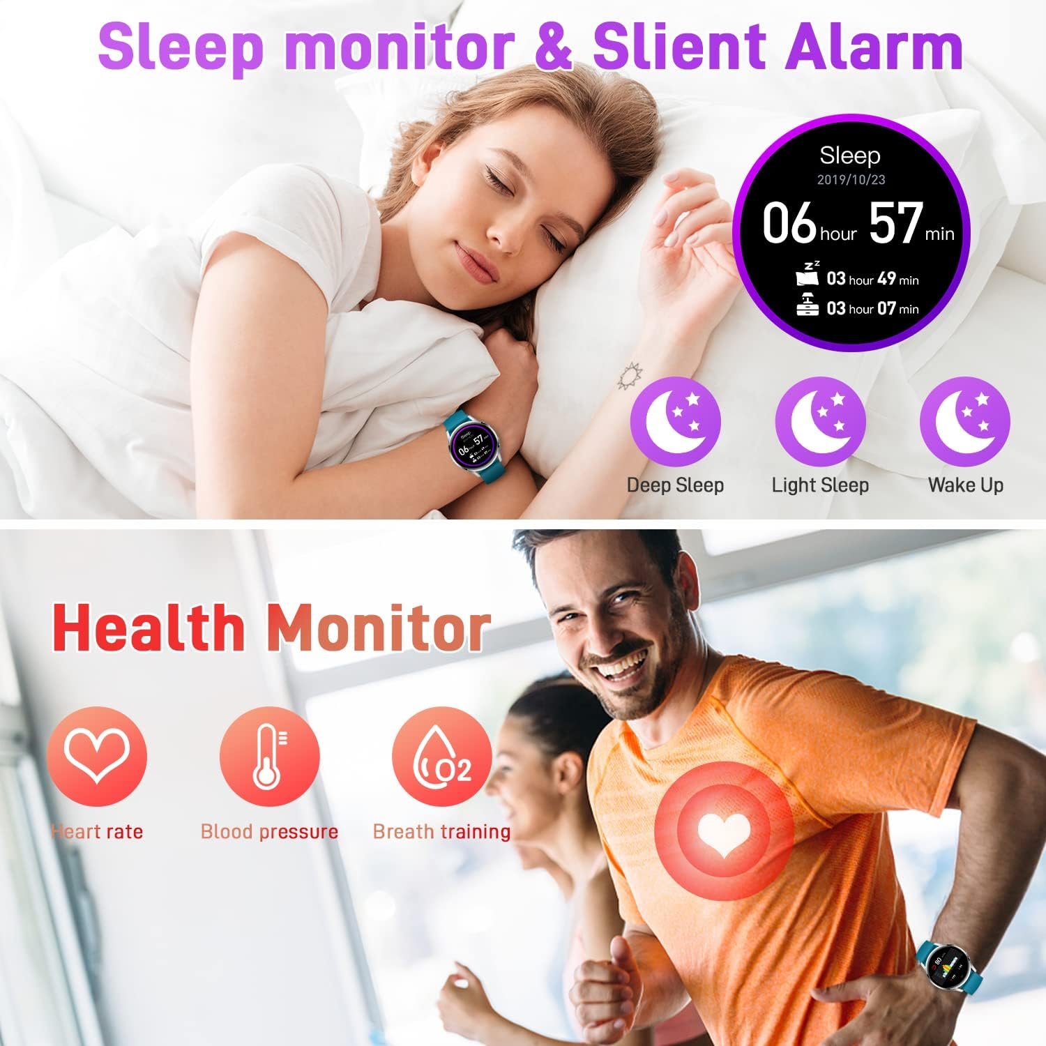 Smart Watch for Men Women Fitness: (Make/Answer Call) Bluetooth Smartwatch for Android Phone iPhone Compatible Waterproof Sport Running Digital Watches Blood Pressure Heart Rate Monitor Sleep Tracker - Image 4