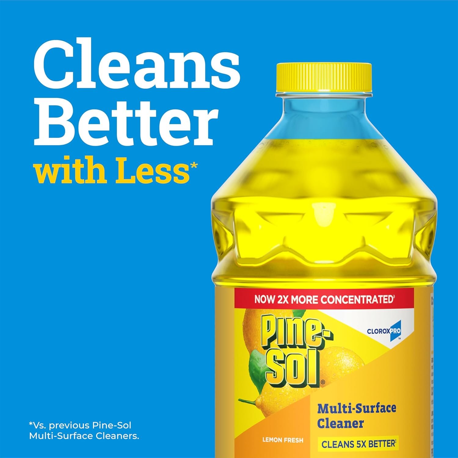 Pine Sol Multi-Surface Cleaner, CloroxPro, 2x Concentrated Formula, All-Purpose Cleaner, Lemon Fresh, 40 Fluid Ounces - Image 4