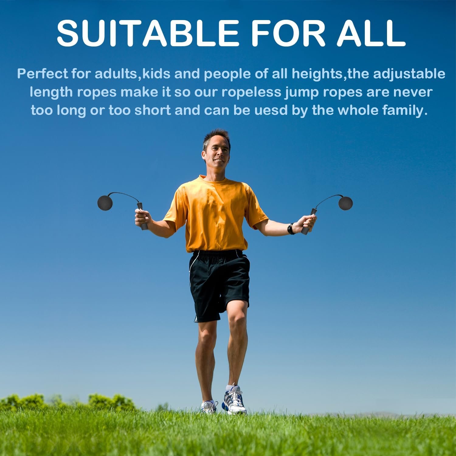 Jump Rope Ropeless Skipping Rope for Fitness Training Exercise, Adjustable Weighted Cordless Jump Rope for Men Women Kids - Image 5