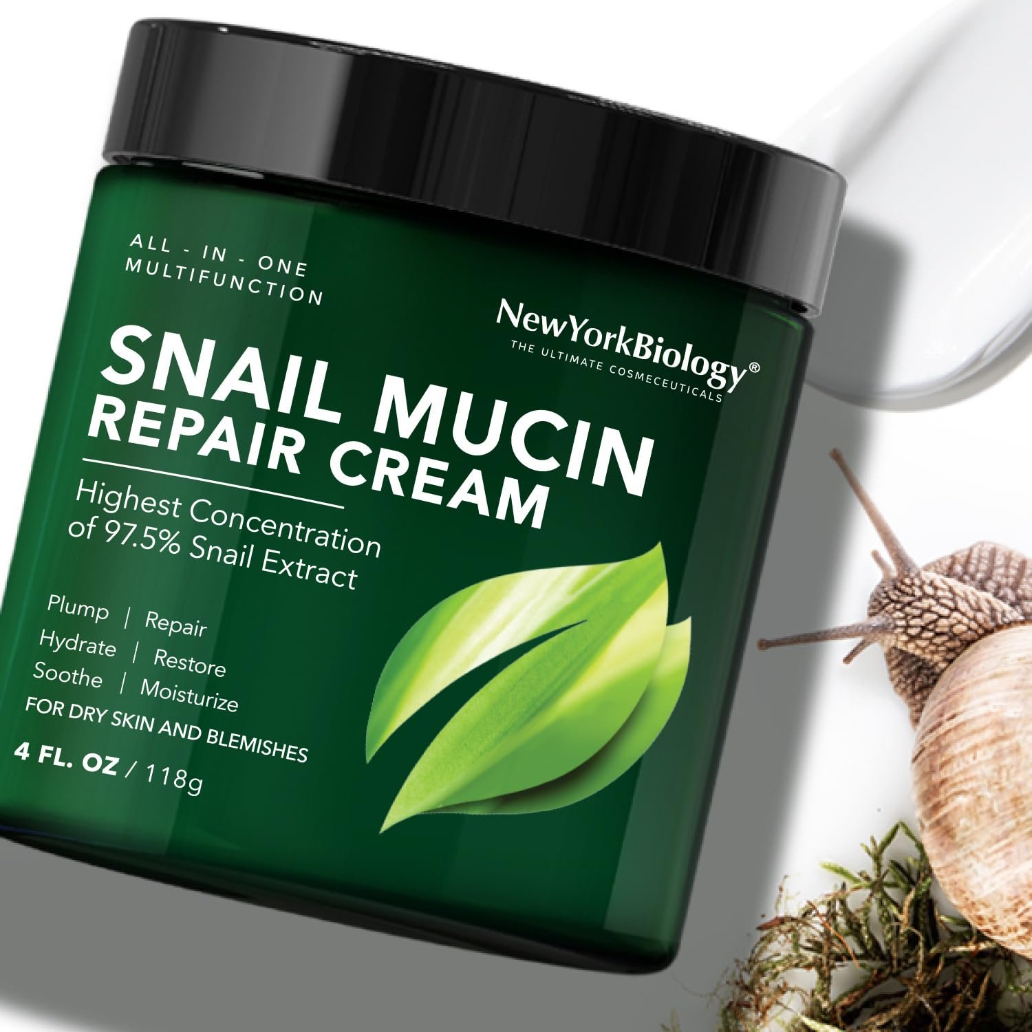 New York Biology Face Cream - 97.5% Korean Snail Mucin - 4 Fl Oz - 100 g - Face Moisturizer for Dry Skin - Skin Care Moisturizing and Hydrating Facial Moisturizer - Image 10