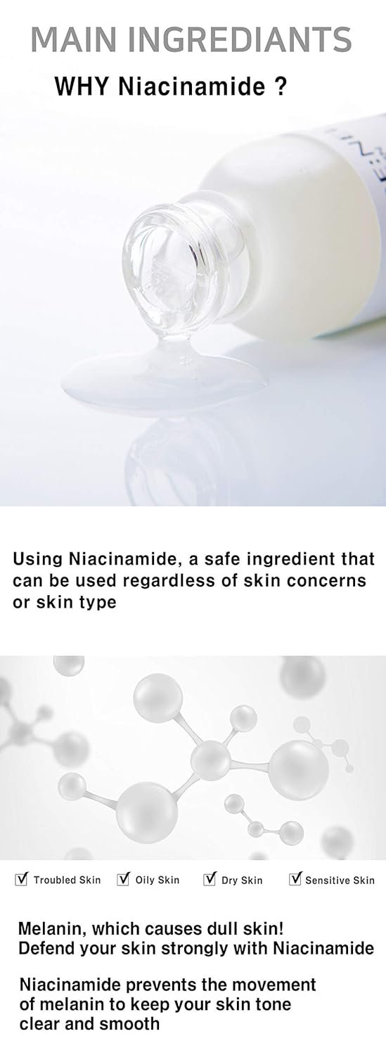 Korean Skin Care Serum Vitamin B, C Serum for Face - Niacinamide 10% Zinc 1% - K Beauty Hydrating Facial Serum - 1fl.oz.(30ml) - Image 5