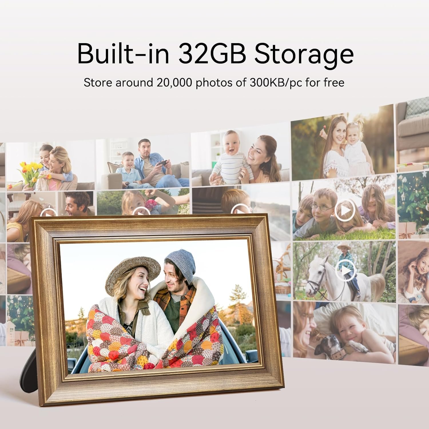 10.1-Inch Digital Picture Frame, Wood Finish Smart Digital Photo Frame WiFi, 1280x800 IPS HD Touchscreen, 16GB Storage – Effortlessly Share Photos and Videos from Anywhere - Image 8