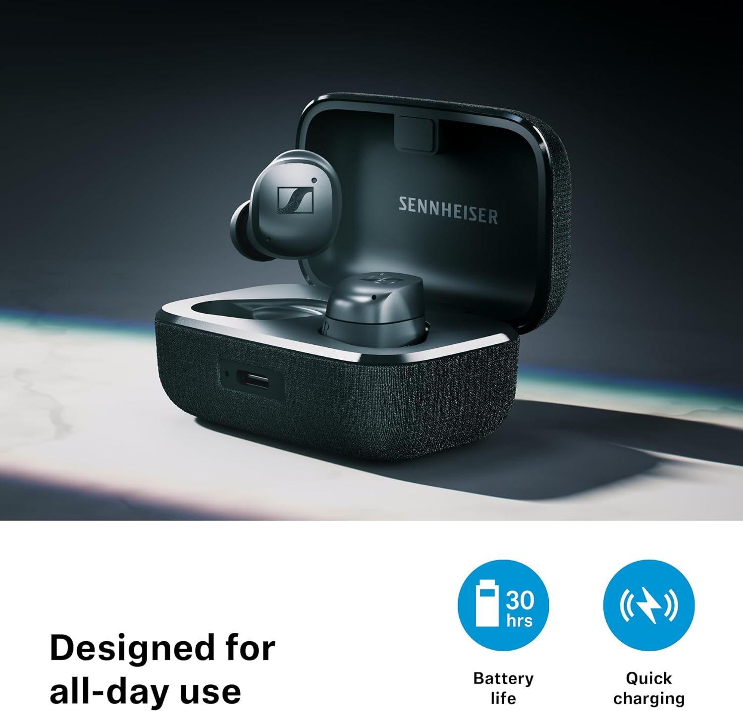 Sennheiser MOMENTUM True Wireless 4 Smart Earbuds with Bluetooth 5.4, Crystal-Clear Sound, Comfortable Design, 30-Hour Battery Life, Adaptive ANC, LE Audio and Auracast - Black Copper - Image 6