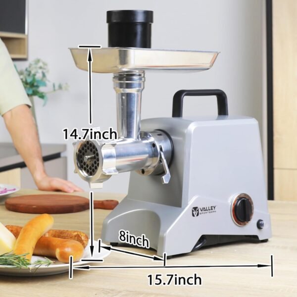 #12 Electric Meat Grinder, 575 Watt Aluminum Housing, Heavy Duty Meat Mincer, Sausage Stuffer Maker, Ideal for Regular Use,Black - Image 10