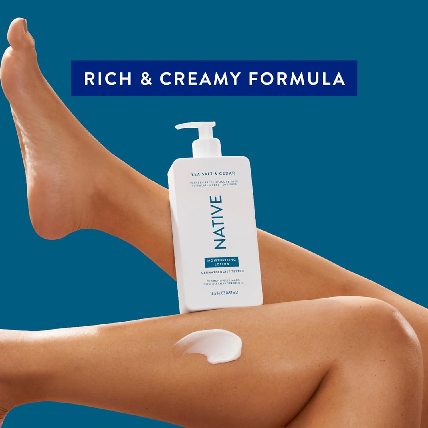 Native Body Lotion Contains Naturally Derived Plant-Based Moisturizers for Women and Men | Restores Dry Skin, Sea Salt & Cedar, 16.5 fl oz - Image 4