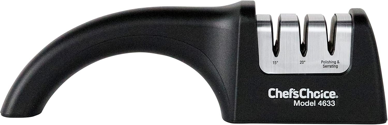 Chef'sChoice AngleSelect Diamond Hone Professional Manual Knife Sharpener for Straight and Serrated Knives with Precise Angle Control Compact Footprint, 3-Stage, black - Image 5