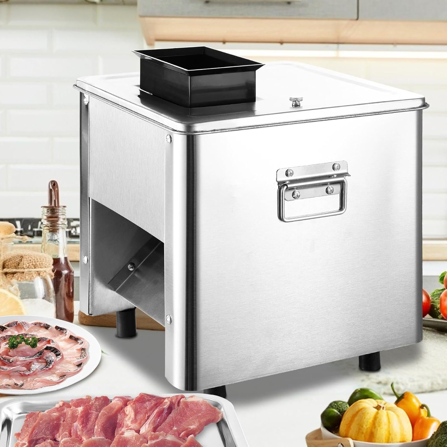 Commercial Meat Grinder | Electric Meat Slicer Machine | Stainless Steel Meat Mincer Machine for Commercial Use with Pork, Beef, Lamb, Fish - Image 3