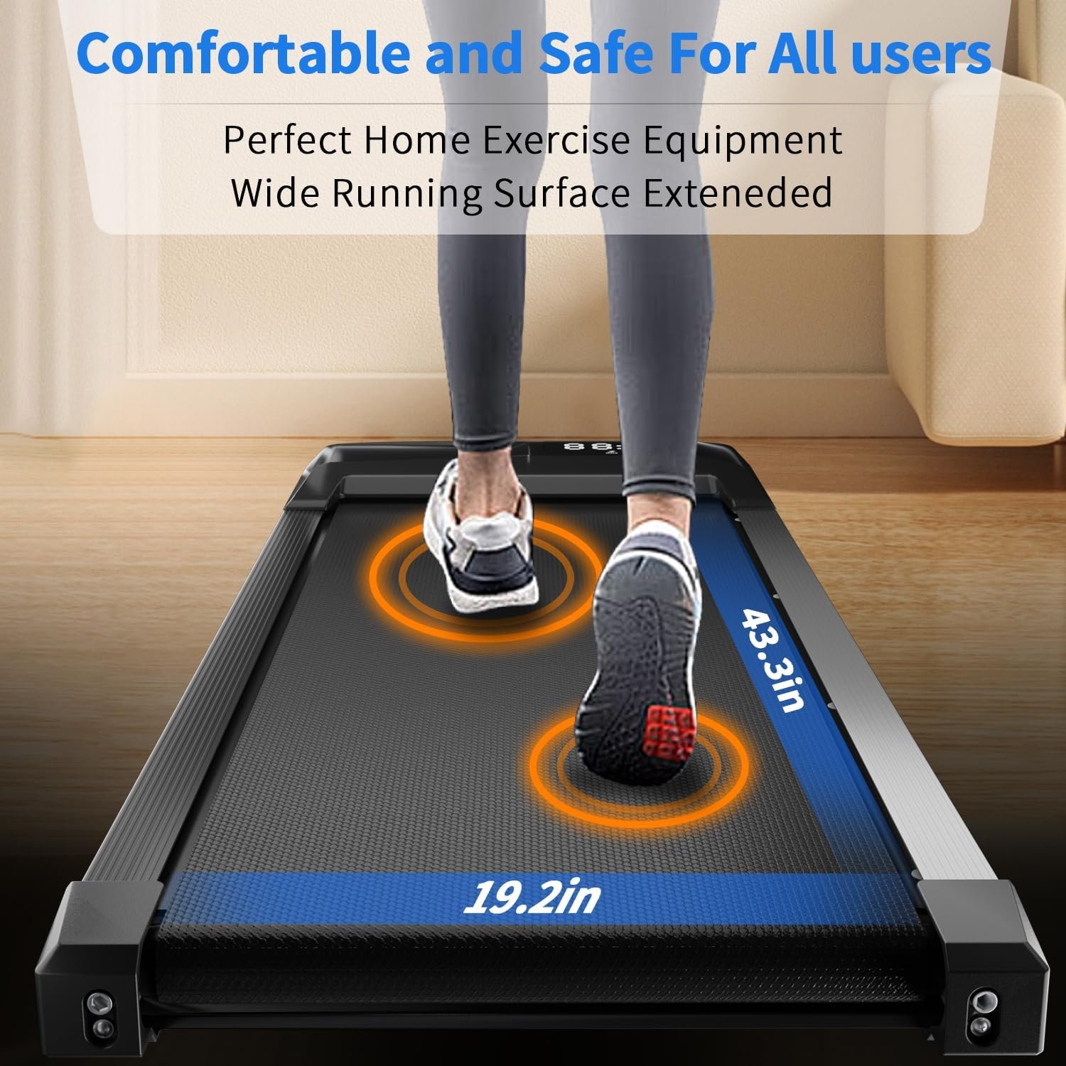 Treadmill, Portable Under Desk Walking Pad with Incline for Home/Office, Remote Control, LED Display - Image 6