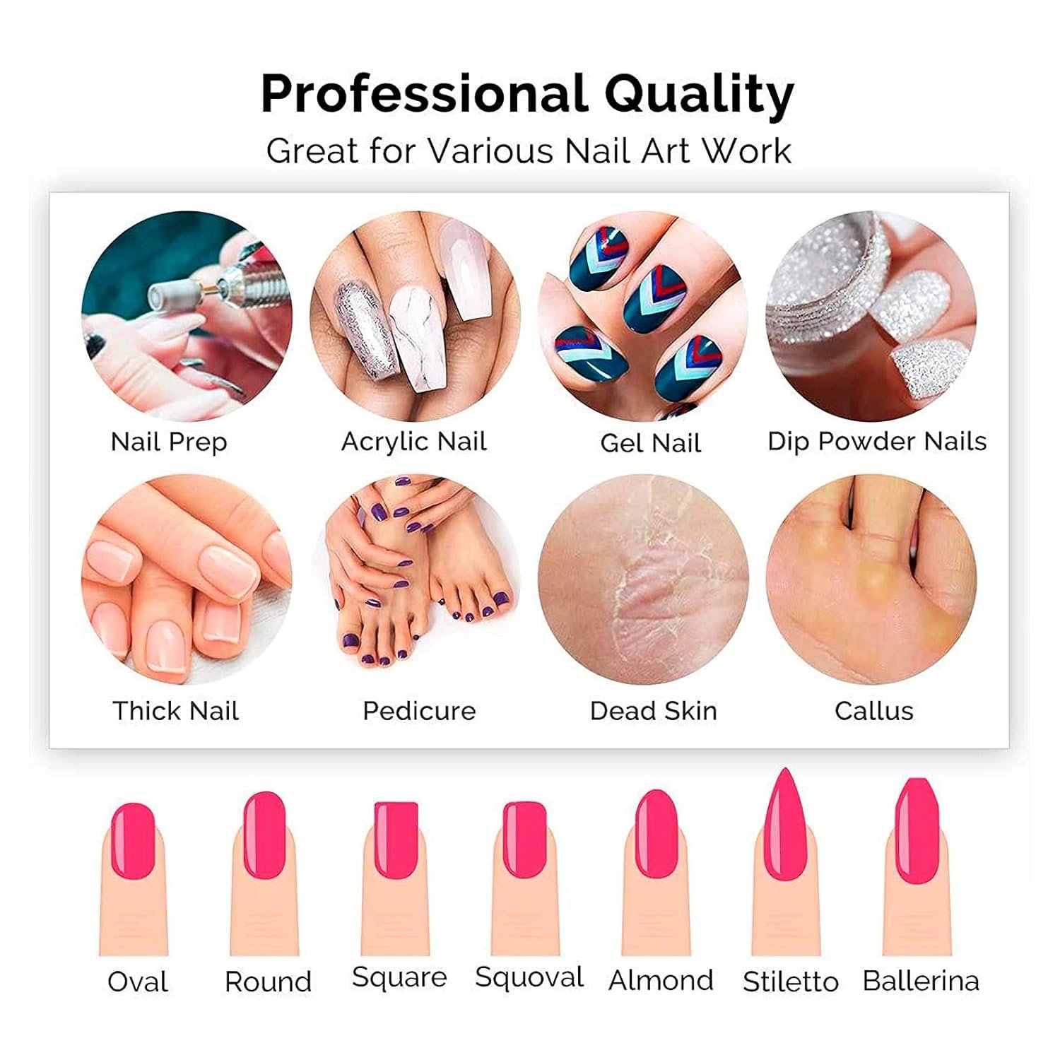 MelodySusie Professional SC300I Electric Nail Drill, 30000 RPM Rechargeable Portable Nail Drills, Cordless Electric Nail File Machine with 6 Bits and 106 Sanding Bands , Pink - Image 6