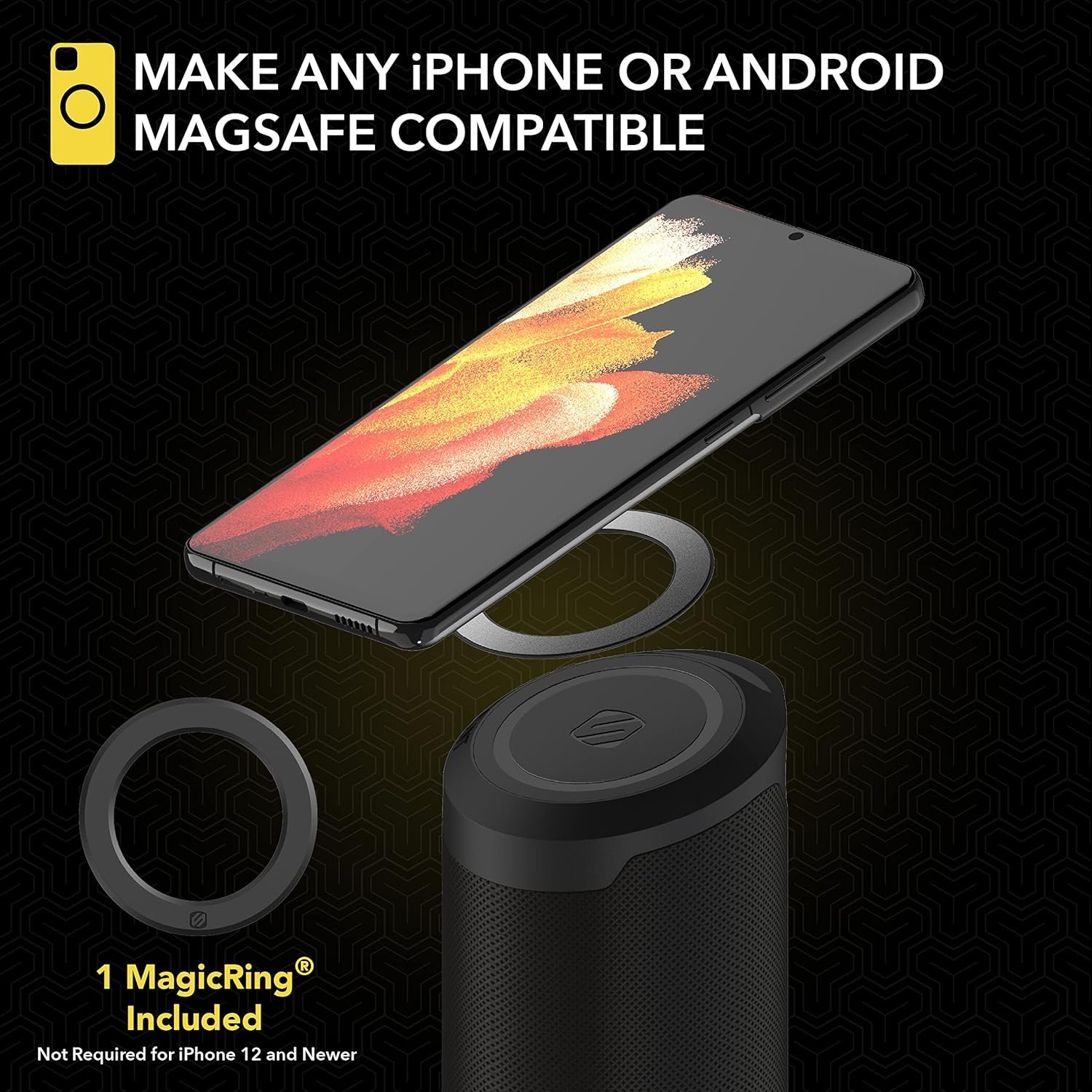 Scosche BTMSMSC1 BoomBottle MS MagSafe Magnetic Bluetooth Speaker - Portable Wireless Magnetic Speakers for Devices, Bikes, Golf Carts, and More - Waterproof speaker with Integrated MagicMount - Black - Image 9