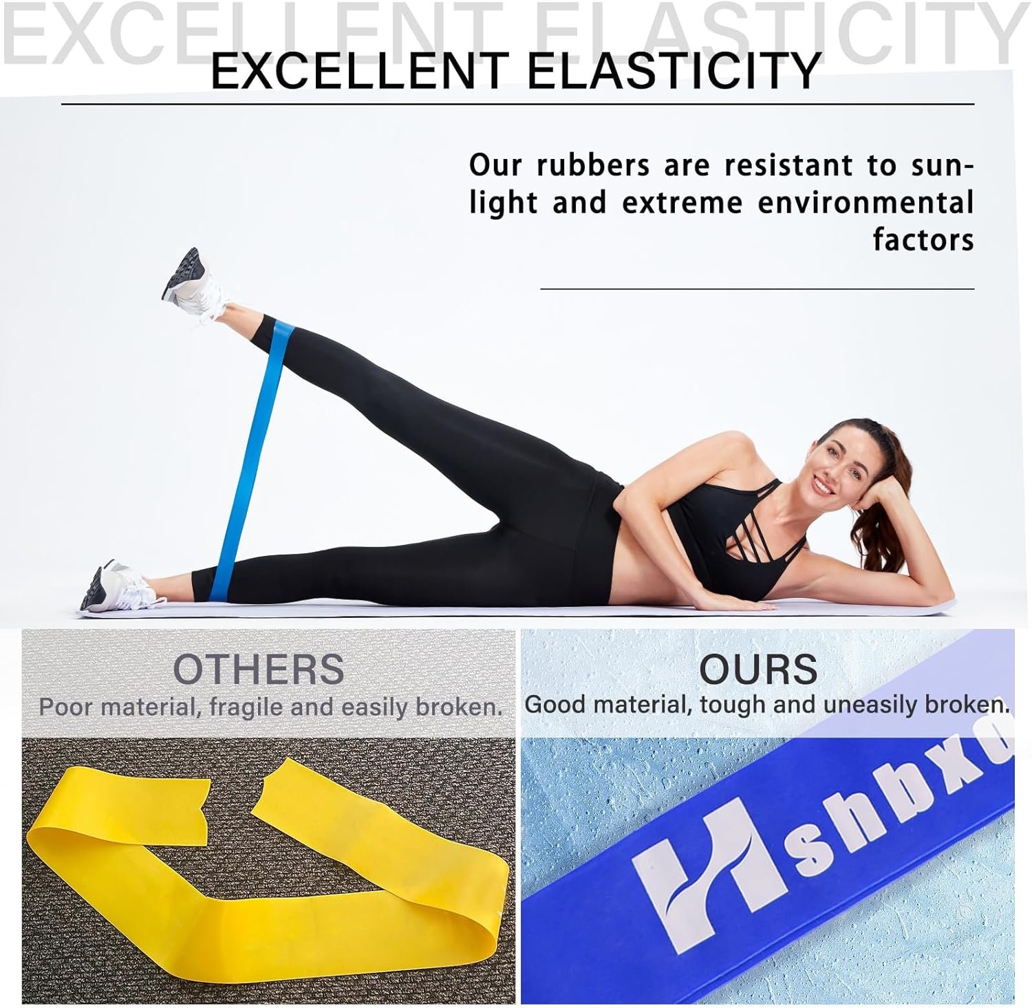 Resistance Loop Exercise Bands for Working Out Women and Men, Pack of 5 Different Resistance Levels Exercise Bands for Home Fitness, Physical Therapy, Strength Training, Yoga - Image 6