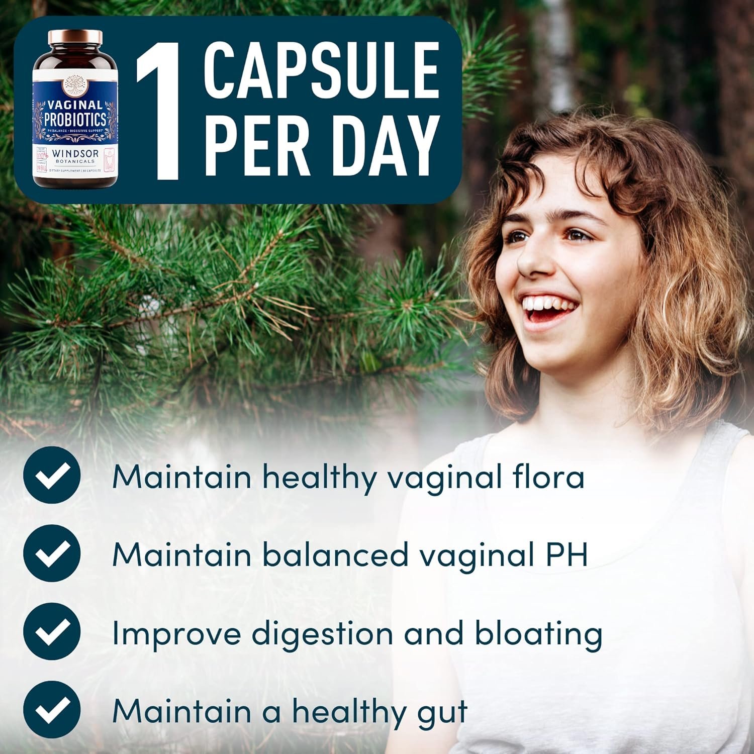 Vaginal Probiotics for Women - 19Bil CFU Lactobacillus Salivarius Probiotic for PH Balance, Digestive, Gut Health - Feminine Balance Complex Probiotics for Women BV Support Supplements - 30 Capsules - Image 4